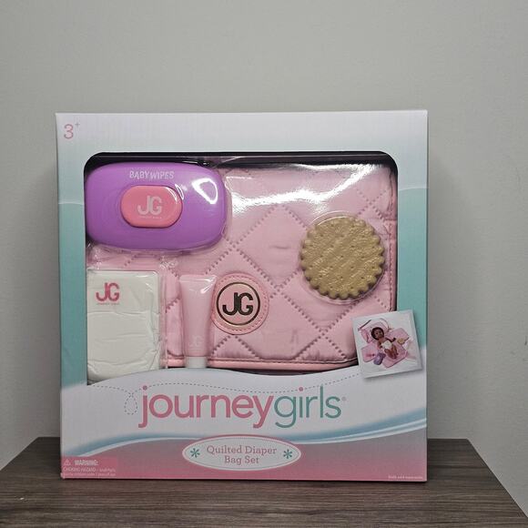 Journey Girls Plush 7 Piece Diaper Bag Set For 14" Doll 3+ NWT - Picture 1 of 6
